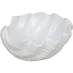 DDR Clam Shell Shaped White Serving Bowl 7 Inches Ceramic