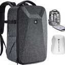 K&F CONCEPT Camera Backpack,Hardshell Photography DSLR Camera Bag with 15-15.6 Inch Laptop Compartment Waterproof Hard Shell Camera Case Compatible with Canon/Nikon/Sony/DJI Mavic Drone (Grey)