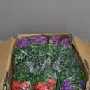 Elyum 2 Pack Artificial Hanging Flowers for Outdoors, Fake Flowers Artificial Petunias Hanging Baskets for Outdoors, UV Resistant Fake Hanging Plants Flowers for Outside Garden Patio Porch Decor (Purple&red)