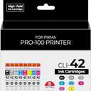 CLI-42 Pro 100 Ink Cartridges Compatible for Canon 42 CLI-42 CLI42 Ink Cartridges Value Pack Compatible for Canon pro-100 Ink Cartridge for PIXMA Pro 100 Pro-100 Pro100s Pro100 Printers (5 Pack)