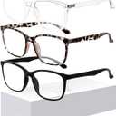 Oilway Blue-Light Blocking Glasses for Women Men - 3Pack Computer Reading/Gaming/TV/Phones Glasses Anti Eyestrain