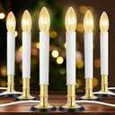 Verdenu 6 Pack Electric Window Candles, Window Candles with Sensor Dusk to Dawn Electric Corded, Plug in Electric Candle Windows Lights for Home/Christmas Decoration