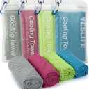 YESLIFE 4 Pack Cooling Towel 40"x12", Gym Towels for Men and Women, Soft Breathable Workout Towels for Yoga, Running, Sport, & More (Blue, Grey, Green, Pink)