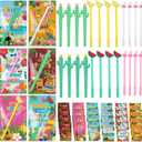 Colarr 30 Sets End of School Year Gifts for Students Bulk Hawaiian Luau Ballpoint Pens Flamingo Watermelon Cactus Lemon Pens with Cards for Summer Aloha Tropical Party Favors Prek Graduation Gifts