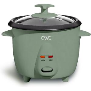 COOK WITH COLOR 6 Cup Rice Cooker 300W - Effortless Cooking and Perfectly, Cooks 3 Cups of Raw Rice for 6 Cups of Cooked Rice, Green