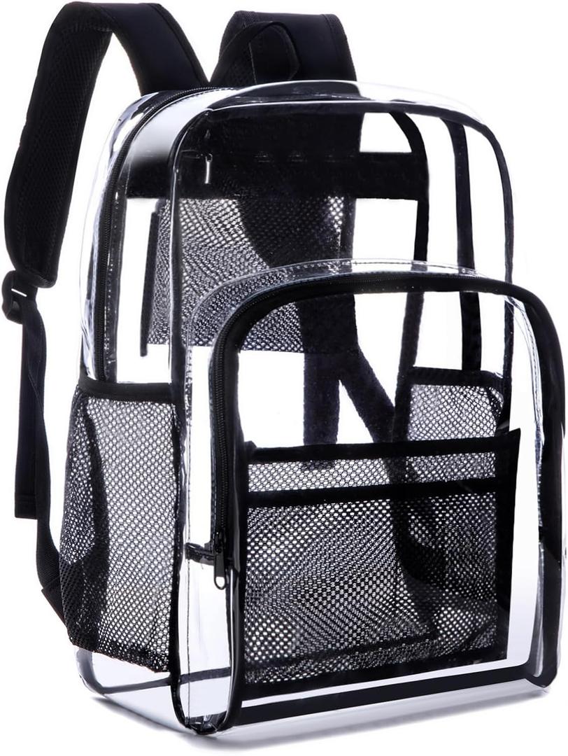 Transparent Backpack With Thickened Pvc Material, Perspective Design, Large Capacity Multi Pocket Backpack, Suitable For Concerts, Work, Travel, Festivals, Daily Commuting (Black)
