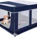 42  42 inch Dog Playpen with Pee Pad, Soft Puppy Playpen, 25 Height Pet Playpen for Small Dogs and Small Animals, Dog Fence Indoor, Play Yard with Zipper Door (Royal Blue)