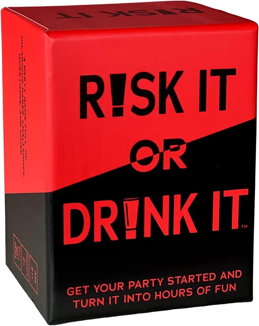 RISK IT OR DRINK IT | Fun Drinking Game for Adults: 150 Hilarious Dares & Risky Questions | Adult Party Games for Block Party, Pregame, College, Girls Night, Bachelorette