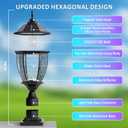 Solar Lamp Post Lights Outdoor Waterproof with Pier Mount Base, 20" H Large Aluminum Outside Solar Lights for Yard, Dusk to Dawn Outdoor Column Lights for Garden, Pathway, Patio(2 Pack)