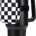Water Cup Bottle Pouch Accessory | Compatible with Stanley Tumbler| Great for Workouts, Gym, Running, Walking, Sports| Keeps Cards, Keys, and Earphones Safe| Fun and Cute Designs (Checkered)