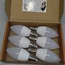 hansang Candelabra LED Bulbs,60 Watt Equivalent,600LM Warm White 2700K,Type B Light Bulb,E12 Small Base,Decorative Chandelier Bulb,Ceiling Fan Bulbs,Non-Dimmable,Pack of 6