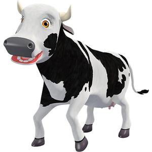 La Granja De Zenon La vaca lola PVC Cow Spanish Musical Kid Toys, Farm Animals for Toddlers 1-3,Learning & Education Interactive toys,Cow Plush Presents Boys & Girls Birhtday and Christmas Day