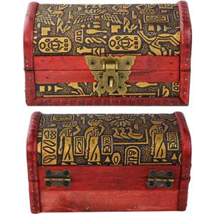 Flylin Vintage Treasure Chest Box, Wood Leather Jewelry Storage Box Case Holder with Combination Lock for Gifts, Vintage Style Trunks for Jewelry Keepsakes Collection Home Decor Ring Necklace Earring