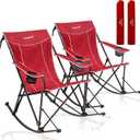 SUNNYFEEL 2 Pack Oversized Folding Rocking Camping Chair 500lbs, 2 PC