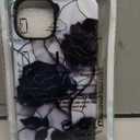 Case for iPhone 14 - Slim Fit Anti-Scratch Phone Case for Girl Women - Black Rose Stained Glass (Glossy)