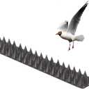 Pack of 10 Plastic Bird Deterrent Spikes for Birds, Pigeon, Squirrel, Raccoon, Crow, and Cat Anti-Climb Strips to Deter Theft - Suitable for Wall, Windowsill, Railing, Fence, and Roof - Grey