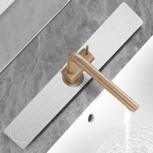 Stone Faucet Mat for Kitchen Sink, Diatomite Fast Drying Absorb Moisture Tray, Prevents Water Buildup, Durable Anti-slip Splash Guard Sink Protector (White, 23.7"x4")