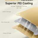 YOOPAI Double-Sided PEI Sheet, 235x235mm 3D Printer Bed Platform, Build Plate for Creality Ender 3 V3 SE/KE /K1/K1C/Ender 3 V3/3 Pro/ 5 S1/ 3 S1 Pro/3 Neo, Without Magnetic Sticker, Gold