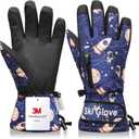 Snow Gloves, Ski Gloves Winter Warm and Waterproof Cold Weather Gloves-for Parent Boys Girls, Medium (Fit Kids 11-15 Years and Women size)