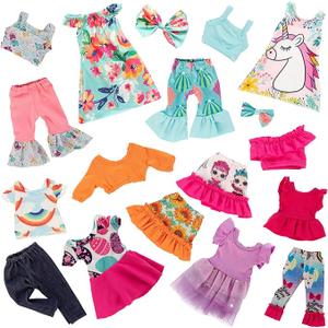 Ecore Fun 6Sets 14.5 Inch Doll Clothes Outfits Dresses Pajamas Hair Clips for 15 Inch Girl Dolls