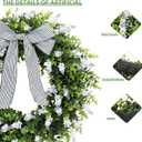 24" Boxwood Wreath for Front Door, Spring Wreaths for Wall Window Porch Home Farmhouse St Patricks Day Indoor Outdoor Decoration,Suitable DIY Wreath for All Season