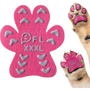 Non-Slip Dog Paw Protector Pads for Senior Dogs, Dog Paw Traction Stickers with Anti-Slip Rubber, Help Dogs Walk on Hardwood Floor, Pink 48pcs, XXXL for 80+lbs