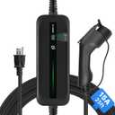 Level 1 EV Charger, Portable EV Charger with 25ft Extension Cable, Nema 5-15 Plug 110V 15A, for SAE J1772 EVS and PHEVS (Black)