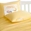 NTBAY Zippered Silk Satin Toddler Pillowcases - 2 Pack Hidden Zipper 13x18 Pillowcases - Luxury and Silky Baby Travel Pillow Covers, Yellow