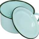 Cabilock Retro Enameled Ramen Bowl with Lid Capacity Soup Bowl for Noodles Salad and Snacks Lightweight Food Serving Dish for Home and Dorm Use