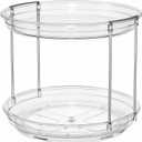 LAMU 2 Tier Lazy Susan Turntable Organizer 9.25'' Rotating Spice Rack Organization for Cabinet, Kitchen, Pantry, Countertop, Bathroom, Vanity, Medicine Cabinet Organizer, Clear