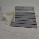 Stone Bath Mat for Bathroom  Roll-Up & Foldable | 23.62" x 15.75" | Quick Drying & Super Absorbent | Long Diatomite Stone Drying Mat for Kitchen| Non-Slip | Durable | Gray (Grey)