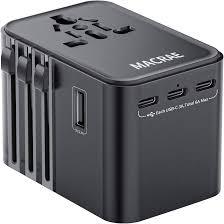 Universal Travel Adapter Worldwide with 3 USB C and 2 USB A Ports, MACRAE Universal European Plug Adaptor US to World, International Power Adapter for EU, USA, UK, Australia, Thailand, India etc