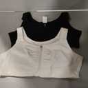 BRABIC Zip Front Closure Everyday Bra for Women Post Surgery Compression Support with Adjustable Straps Wirefree (Medium, Black+white 2pk)