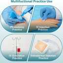 Alcedo Phlebotomy Practice Kit, Complete Venipuncture and Injection IV Practice Essentials, Realistic Training Arm with Stand & Carry Bag, Light Skin, for Medical Students & Educational Use Only