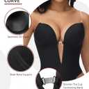 SHAPSHE Backless Strapless Bra Bodysuit Clear Strap Seamless Faja Shapewear with Built In Bra Short Torso Bodysuits for Wedding Party (Beige, XL)