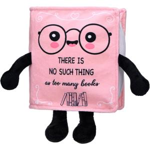Book Plushies Book Lover Gifts Cute Stuffed Plush for Women Bookish Bookworm Reader Teacher Librarian Gifts for Library Office Bedroom Bookshelf(Pink,No Such Thing)