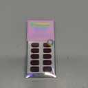 BTArtbox Press on Nails Short Square - Dark Red Nails with Glossy French Tips in a Matte Finish, Soft Gel Fake Nails Glue On Nails in 16 Sizes, Cozy Cocoa