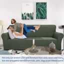 ZNSAYOTX 1 Piece Jacquard Couch Covers for 3 Cushion Couch Living Room High Stretch Sofa Cover Pets Dogs Friendly Anti Slip Thickened Slipcovers Furniture Protector (Sofa, Army Green)