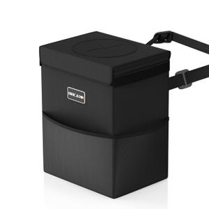 Beicarin Car Trash Can with Lid - Trash Bag Hanging with Storage Pockets Leak-Proof Organizer Collapsible and Portable Waterproof Garbage Bin, 2.2 Gallons Multipurpose Trash Bin for Car