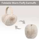2 x LCXSHYE Winter Ear Warmers for Women Foldable Soft Fluffy Ear muffs Girls Cute Ear Covers for Cold Weather (Beige)