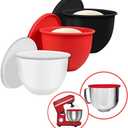 Silicone Bowl Liners for KitchenAid Tilt-Head 4.5-5 Qt Stand Mixers – Premium 3 Silicone Liners & Lids–Replacement Mixer Accessories –Dishwasher Safe – Mixing Bowl Inserts–Non-Slip & Easy Clean