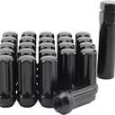 Set of 24, 14x2.0 Spline Lug Nuts Fits 2003-14 Ford Expedition Lincoln Navigator 2004-14 F150 (Black)
