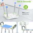 Widened Shower Chair for Inside Shower with Padded Back & Arms,400 lbs Heavy Duty & Adjustable Shower Chair for Elderly and Disabled, Non-Slip Shower Seat, Bath Chair for Tub