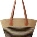 Trifabricy Beach Bags for Women, Summer Straw Beach Bag Straw Purse Shoulder Handbags Large Beach Tote for Summer Vacation