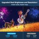 Mini Projector With Wifi and Bluetooth 1080P Full HD Projector, Wielio 2025 New 12000L 4K Support Outdoor Projector for Phone Movie Projector for Home Theater, Compatible with HDMI, VGA, USB, Laptop