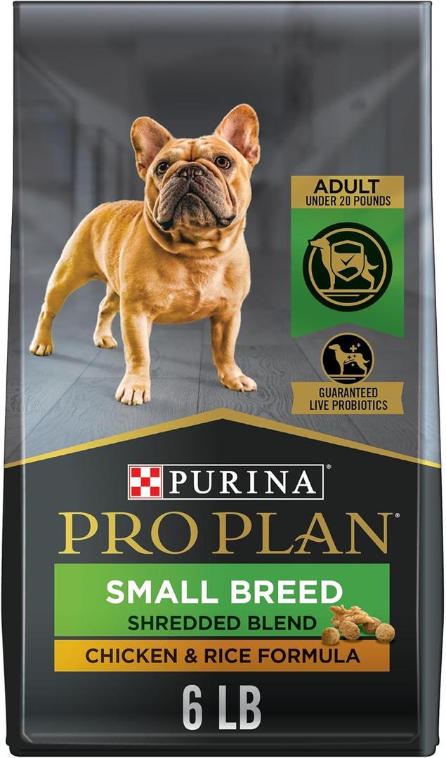 Purina Pro Plan Small Breed Dog Food With Probiotics for Dogs, Shredded Blend Chicken & Rice Formula - 6 lb. Bag (6 Pound (Pack of 1))