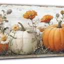 Large Pumpkin Wall Art Fall Wall Decor Farmhouse Kitchen Pictures Wall Decor Autumn Pumpkins Leaves Canvas Prints Painting Rustic Botanical Poster Artwork for Bedroom Living Room Decoration 14x48”