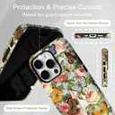 Compatible for iPhone 15 Pro Case Vintage Butterfly Rose Cute Aethetic Design for Women Girls [Compatible with Magsafe] Shockproof Anti-scratch Phone Case for iPhone 15 Pro, Retro Butterflies