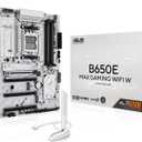 ASUS B650E MAX Gaming WiFi W  AMD B650 AM5 ATX Motherboard, White PCB, DDR5, PCIe 5.0, 3X M.2, Wi-Fi 6E, 2.5Gb LAN, USB 10Gbps Type-C, DisplayPort, HDMI, BIOS Flashback, Aura Sync, Advanced AI PC