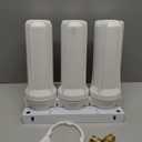 External RV Filter System RV Water Filter Store System Install with Bracket, 3-Stage RV Water Purifier Filtration System Compatible with Marines Boats and RVs